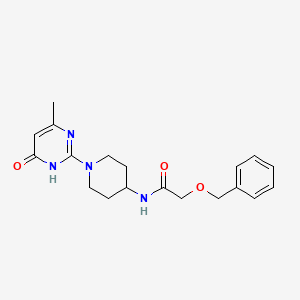 molecular formula C19H24N4O3 B2811863 2-(苄氧基)-N-(1-(4-甲基-6-氧代-1,6-二氢嘧啶-2-基)哌啶-4-基)乙酰胺 CAS No. 1904186-01-1
