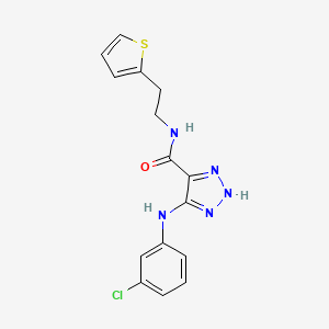 5-((3-chlorophenyl)amino)-N-(2-(thiophen-2-yl)ethyl)-1H-1,2,3-triazole-4-carboxamide