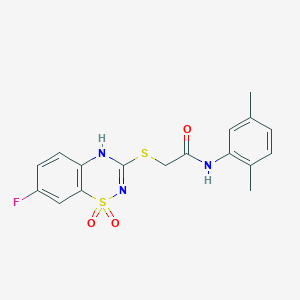 N-(2,5-dimethylphenyl)-2-((7-fluoro-1,1-dioxido-4H-benzo[e][1,2,4]thiadiazin-3-yl)thio)acetamide