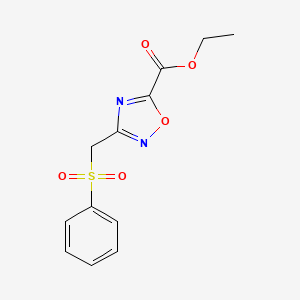 molecular formula C12H12N2O5S B2811880 Ethyl 3-[(phenylsulfonyl)methyl]-1,2,4-oxadiazole-5-carboxylate CAS No. 72660-82-3