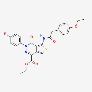 Ethyl 5-[[2-(4-ethoxyphenyl)acetyl]amino]-3-(4-fluorophenyl)-4-oxothieno[3,4-d]pyridazine-1-carboxylate