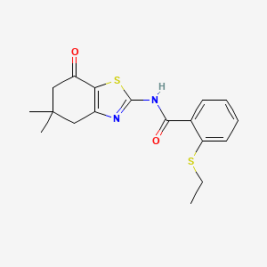 molecular formula C18H20N2O2S2 B2811884 N-(5,5-dimethyl-7-oxo-4,5,6,7-tetrahydro-1,3-benzothiazol-2-yl)-2-(ethylsulfanyl)benzamide CAS No. 663188-41-8