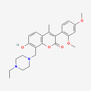 3-(2,4-dimethoxyphenyl)-8-((4-ethylpiperazin-1-yl)methyl)-7-hydroxy-4-methyl-2H-chromen-2-one