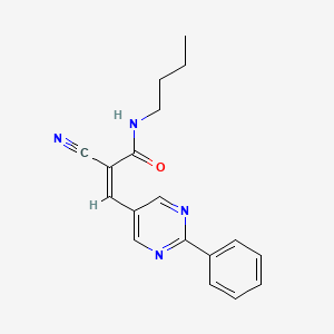 (Z)-N-butyl-2-cyano-3-(2-phenylpyrimidin-5-yl)prop-2-enamide
