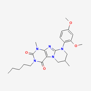 9-(2,4-dimethoxyphenyl)-1,7-dimethyl-3-pentyl-6,7,8,9-tetrahydropyrimido[2,1-f]purine-2,4(1H,3H)-dione