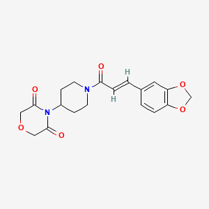 molecular formula C19H20N2O6 B2811914 (E)-4-(1-(3-(benzo[d][1,3]dioxol-5-yl)acryloyl)piperidin-4-yl)morpholine-3,5-dione CAS No. 2210222-26-5