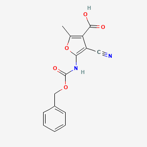 molecular formula C15H12N2O5 B2811922 4-Cyano-2-methyl-5-(phenylmethoxycarbonylamino)furan-3-carboxylic acid CAS No. 2248271-84-1