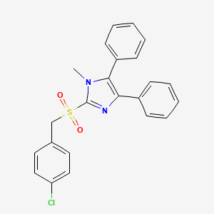 molecular formula C23H19ClN2O2S B2811923 4-chlorobenzyl 1-methyl-4,5-diphenyl-1H-imidazol-2-yl sulfone CAS No. 339277-07-5