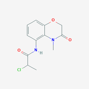 molecular formula C12H13ClN2O3 B2811924 2-Chloro-N-(4-methyl-3-oxo-1,4-benzoxazin-5-yl)propanamide CAS No. 2411227-21-7