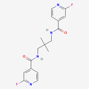 molecular formula C17H18F2N4O2 B2811927 2-fluoro-N-{3-[(2-fluoropyridin-4-yl)formamido]-2,2-dimethylpropyl}pyridine-4-carboxamide CAS No. 1356567-26-4