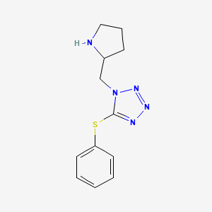 molecular formula C12H15N5S B2811929 5-(phenylsulfanyl)-1-(pyrrolidin-2-ylmethyl)-1H-1,2,3,4-tetrazole CAS No. 1209594-45-5