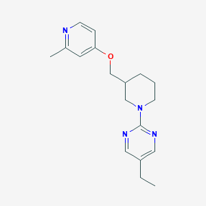 molecular formula C18H24N4O B2811936 5-Ethyl-2-[3-[(2-methylpyridin-4-yl)oxymethyl]piperidin-1-yl]pyrimidine CAS No. 2379993-85-6