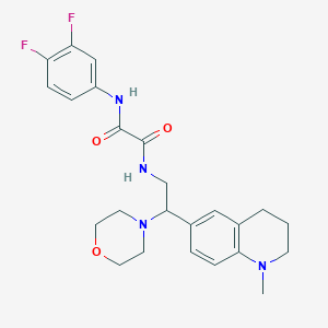 molecular formula C24H28F2N4O3 B2811942 N-(3,4-difluorophenyl)-N'-[2-(1-methyl-1,2,3,4-tetrahydroquinolin-6-yl)-2-morpholin-4-ylethyl]ethanediamide CAS No. 922120-37-4