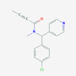 molecular formula C17H15ClN2O B2811953 N-[(4-Chlorophenyl)-pyridin-4-ylmethyl]-N-methylbut-2-ynamide CAS No. 2411304-85-1