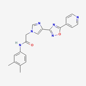 molecular formula C20H18N6O2 B2811961 N-(3,4-dimethylphenyl)-2-[4-(5-pyridin-4-yl-1,2,4-oxadiazol-3-yl)-1H-imidazol-1-yl]acetamide CAS No. 1251670-82-2