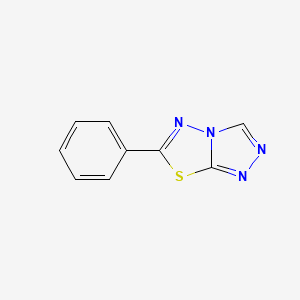 molecular formula C9H6N4S B2811964 6-Phenyl-[1,2,4]triazolo[3,4-b][1,3,4]thiadiazole CAS No. 43029-38-5