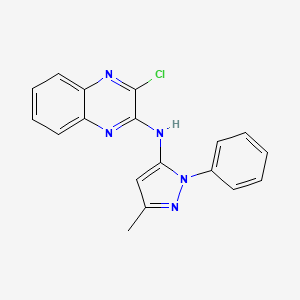 molecular formula C18H14ClN5 B2811970 3-chloro-N-(3-methyl-1-phenyl-1H-pyrazol-5-yl)quinoxalin-2-amine CAS No. 376364-59-9