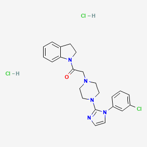 2-(4-(1-(3-chlorophenyl)-1H-imidazol-2-yl)piperazin-1-yl)-1-(indolin-1-yl)ethanone dihydrochloride