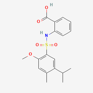 molecular formula C18H21NO5S B2811975 2-[2-Methoxy-4-methyl-5-(propan-2-yl)benzenesulfonamido]benzoic acid CAS No. 927637-31-8