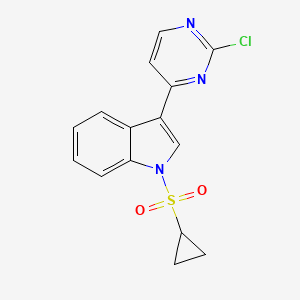 molecular formula C15H12ClN3O2S B2811980 3-(2-chloropyrimidin-4-yl)-1-(cyclopropylsulfonyl)-1H-indole CAS No. 1835670-20-6