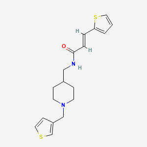 molecular formula C18H22N2OS2 B2811981 (E)-3-(thiophen-2-yl)-N-((1-(thiophen-3-ylmethyl)piperidin-4-yl)methyl)acrylamide CAS No. 1235692-91-7