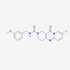 molecular formula C20H19ClN4O3 B2811986 8-chloro-N-(3-methoxybenzyl)-11-oxo-3,4-dihydro-1H-dipyrido[1,2-a:4',3'-d]pyrimidine-2(11H)-carboxamide CAS No. 2034506-84-6