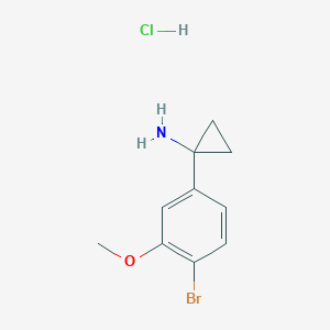 molecular formula C10H13BrClNO B2811989 1-(4-溴-3-甲氧基苯基)环丙胺；盐酸盐 CAS No. 2411263-70-0