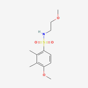 molecular formula C12H19NO4S B2811996 4-methoxy-N-(2-methoxyethyl)-2,3-dimethylbenzenesulfonamide CAS No. 700858-82-8
