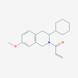 molecular formula C19H25NO2 B2811997 1-(3-Cyclohexyl-7-methoxy-3,4-dihydro-1H-isoquinolin-2-yl)prop-2-en-1-one CAS No. 2411280-18-5