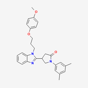 1-(3,5-dimethylphenyl)-4-(1-(3-(4-methoxyphenoxy)propyl)-1H-benzo[d]imidazol-2-yl)pyrrolidin-2-one