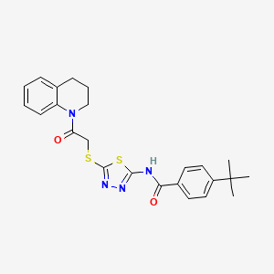 molecular formula C24H26N4O2S2 B2812011 4-tert-butyl-N-[5-[2-(3,4-dihydro-2H-quinolin-1-yl)-2-oxoethyl]sulfanyl-1,3,4-thiadiazol-2-yl]benzamide CAS No. 392300-28-6