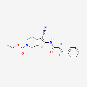 molecular formula C20H19N3O3S B2812012 ethyl 2-cinnamamido-3-cyano-4,5-dihydrothieno[2,3-c]pyridine-6(7H)-carboxylate CAS No. 864926-97-6