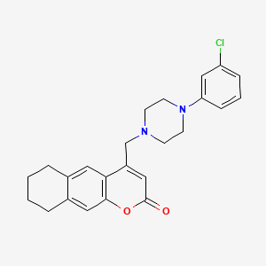molecular formula C24H25ClN2O2 B2812022 4-[[4-(3-Chlorophenyl)piperazin-1-yl]methyl]-6,7,8,9-tetrahydrobenzo[g]chromen-2-one CAS No. 850827-64-4