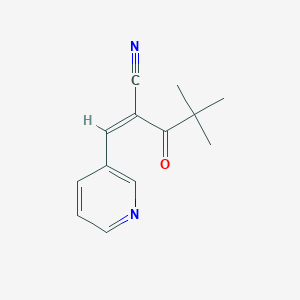 molecular formula C13H14N2O B2812033 2-(2,2-Dimethylpropanoyl)-3-(3-pyridyl)prop-2-enenitrile CAS No. 890879-40-0