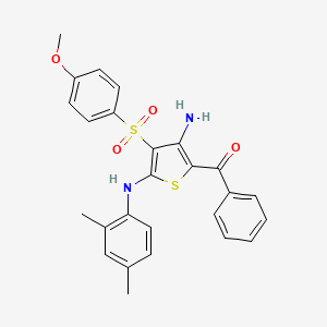molecular formula C26H24N2O4S2 B2812035 [3-氨基-5-(2,4-二甲基苯胺基)-4-(4-甲氧基苯基)磺酰基噻吩-2-基]-苯甲酮 CAS No. 866865-91-0