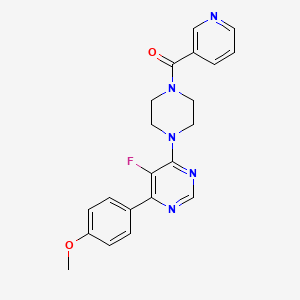 [4-[5-Fluoro-6-(4-methoxyphenyl)pyrimidin-4-yl]piperazin-1-yl]-pyridin-3-ylmethanone