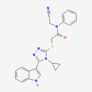 N-(cyanomethyl)-2-{[4-cyclopropyl-5-(1H-indol-3-yl)-4H-1,2,4-triazol-3-yl]sulfanyl}-N-phenylacetamide