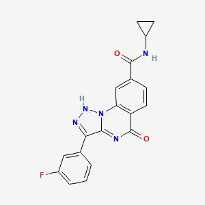 N-cyclopropyl-3-(3-fluorophenyl)-5-oxo-4,5-dihydro-[1,2,3]triazolo[1,5-a]quinazoline-8-carboxamide