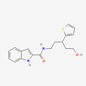 N-(5-hydroxy-3-(thiophen-2-yl)pentyl)-1H-indole-2-carboxamide