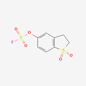 molecular formula C8H7FO5S2 B2812064 5-Fluorosulfonyloxy-1,1-dioxo-2,3-dihydro-1-benzothiophene CAS No. 2411283-17-3