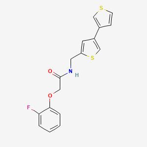 2-(2-Fluorophenoxy)-N-[(4-thiophen-3-ylthiophen-2-yl)methyl]acetamide