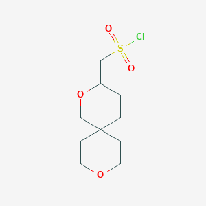 molecular formula C10H17ClO4S B2812075 {2,9-二氧杂螺[5.5]十一烷-3-基}甲磺酰氯 CAS No. 2091749-03-8