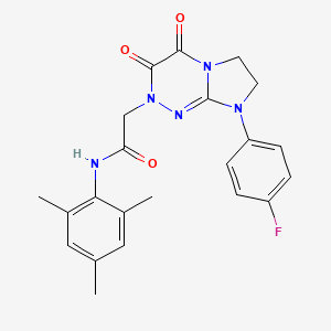 2-(8-(4-fluorophenyl)-3,4-dioxo-3,4,7,8-tetrahydroimidazo[2,1-c][1,2,4]triazin-2(6H)-yl)-N-mesitylacetamide