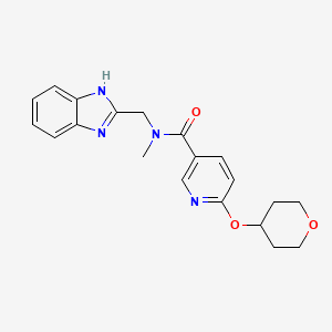 molecular formula C20H22N4O3 B2812088 N-((1H-benzo[d]imidazol-2-yl)methyl)-N-methyl-6-((tetrahydro-2H-pyran-4-yl)oxy)nicotinamide CAS No. 1903337-65-4