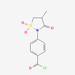 molecular formula C11H10ClNO4S B2812093 4-(4-Methyl-1,1,3-trioxo-1$l^{6},2-thiazolidin-2-yl)benzoyl chloride CAS No. 927999-08-4