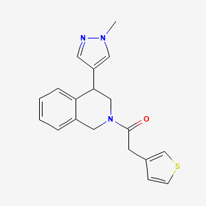 molecular formula C19H19N3OS B2812099 1-(4-(1-甲基-1H-吡唑-4-基)-3,4-二氢异喹啉-2(1H)-基)-2-(噻吩-3-基)乙酮 CAS No. 2034297-73-7