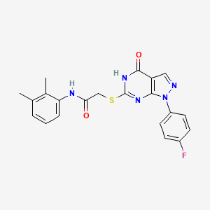 molecular formula C21H18FN5O2S B2812102 N-(2,3-dimethylphenyl)-2-((1-(4-fluorophenyl)-4-oxo-4,5-dihydro-1H-pyrazolo[3,4-d]pyrimidin-6-yl)thio)acetamide CAS No. 534592-94-4