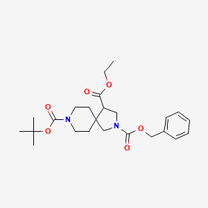 molecular formula C24H34N2O6 B2812107 2-Benzyl 8-tert-butyl 4-ethyl 2,8-diazaspiro[4.5]decane-2,4,8-tricarboxylate CAS No. 1160246-83-2