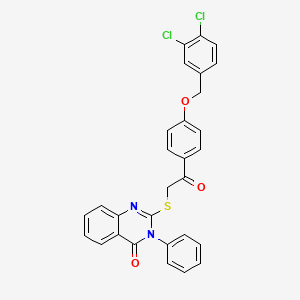 molecular formula C29H20Cl2N2O3S B2812112 2-((2-(4-((3,4-Dichlorobenzyl)oxy)phenyl)-2-oxoethyl)sulfanyl)-3-phenyl-4(3H)-quinazolinone CAS No. 329079-79-0