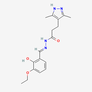 (E)-3-(3,5-dimethyl-1H-pyrazol-4-yl)-N'-(3-ethoxy-2-hydroxybenzylidene)propanehydrazide
